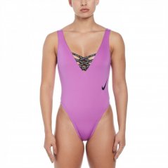 Nike Sneakerkini U-Back One-Piece Swimsuit Womens Fuchsia Dream