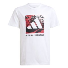adidas Logo T Shirt Junior White BOS Graph