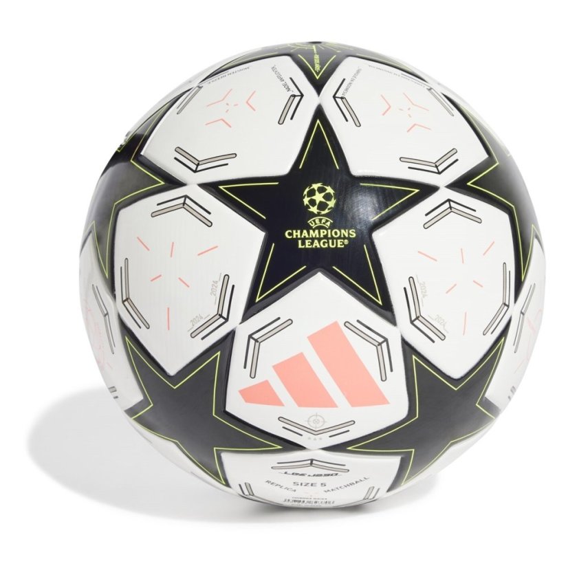 adidas UCL League J290 2024 2025 Group Stage Ball Wht/Blk/Ylw