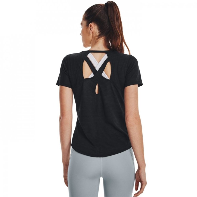 Under Armour Armour Streaker Deco Diamond Ss Running Top Womens Black/Reflect