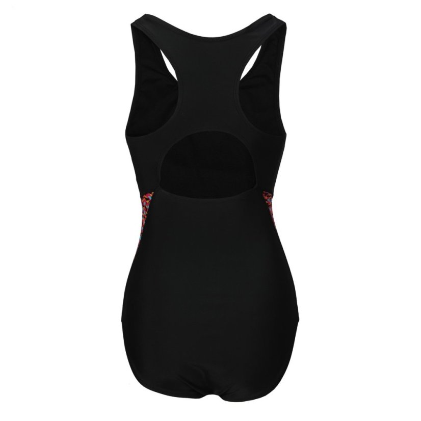 Slazenger Splice Racerback Swimsuit Womens Black/Fuschia