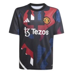 adidas Manchester United Prematch Shirt 2024 2025 Juniors Black/Red