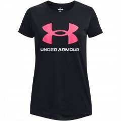Under Armour Tech™ Print Fill Big Logo Short Sleeve Girls Black