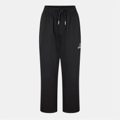 Kangol Women's Wide Leg Closed Hem Jersey Joggers Black