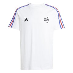 adidas France Essentials 3-Stripes pánske tričko White