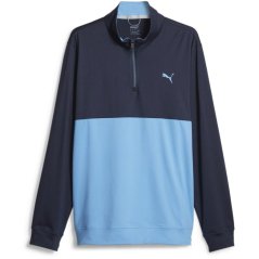 Puma Gamer Colorblock quarter Zip Fleece Mens Navy/Blue