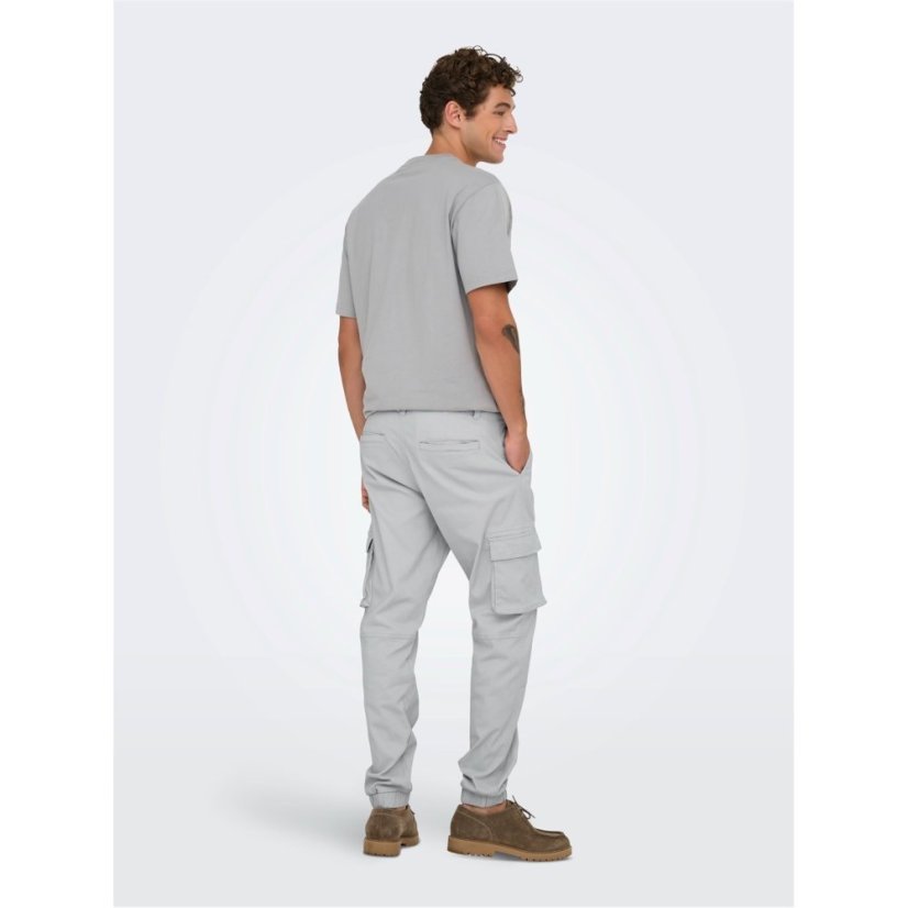Only Men's Cargo Trousers Glacier Gray
