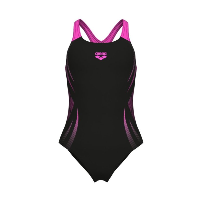 Arena Girls Poseidonia Swim Pro Back Swimsuit Black/Pink