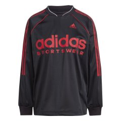 adidas Jacquard Long-Sleeve Jersey Womens Black