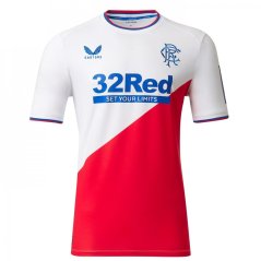 Castore Rangers FC Away Shirt 2022 2023 Mens White/Red