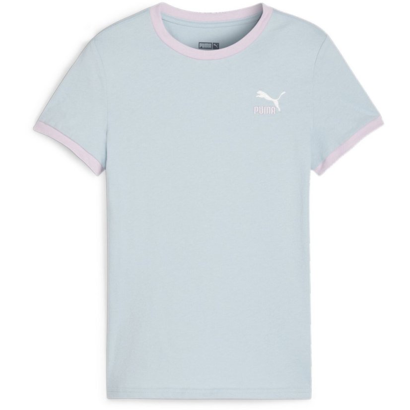 Puma Classics Match Point Logo Tee G T-Shirt Girls Blue-Turquoi