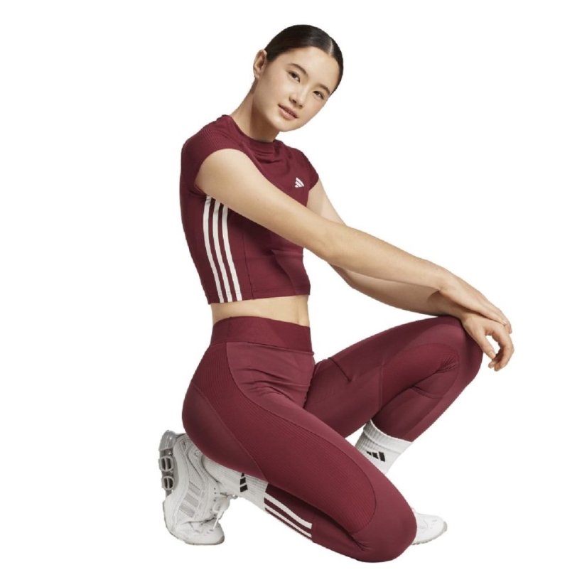 adidas Hyperglam Rib T-Shirt Red