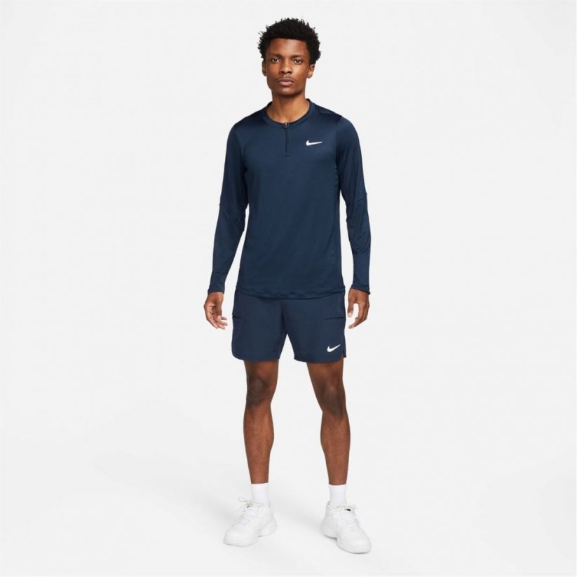 Nike Dri-FIT Advantage Men's Half-Zip Tennis Top Obsidian/White