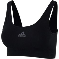 adidas Sport Active Seamless Micro Stretch Scoop Lounge Bra Black