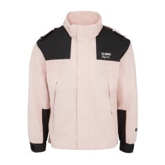 Lee Cooper Men's Windproof Hooded Padded Long Sleeve Waterproof Jacket Light pink