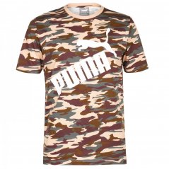 Puma Camo Logo QT T Shirt Mens Camo AOP