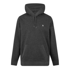 Original Penguin Logo Hoodie Dk Charc Hthr