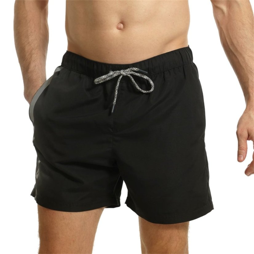 Ript Essentials Verticle Stripe Swimming Trunks Mens Black/Grey