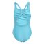 adidas Three Stripe Swimsuit Junior Girls Cyan/White