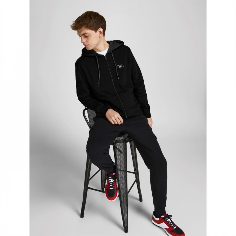 Jack and Jones Direct Zip pánská mikina Black