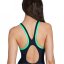 Speedo Women's Boom Logo Splice Muscleback Swimsuit Black True Navy/Green
