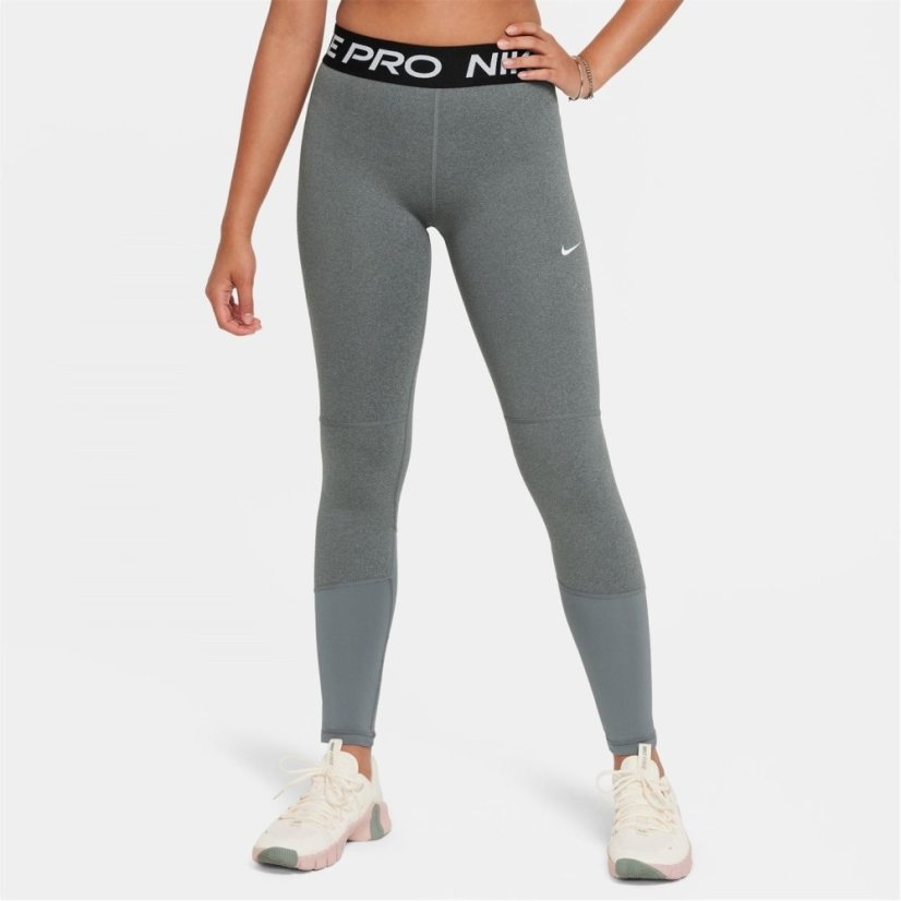 Nike Pro Girls Tights Carbon Heather