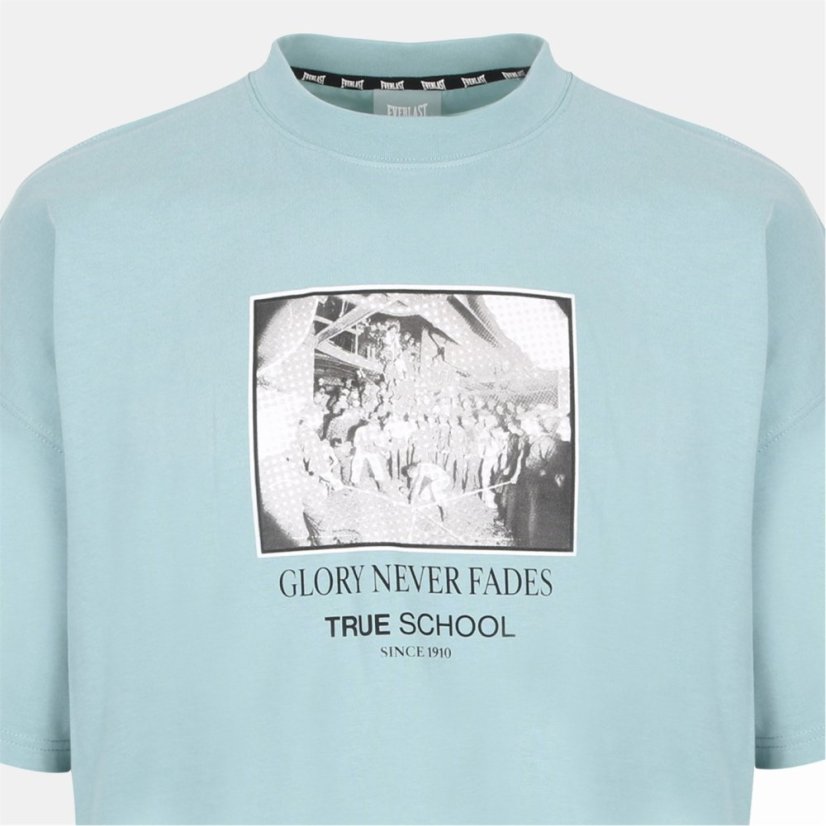 Everlast Men's D Print Cotton Short Sleeve T-Shirt Blue