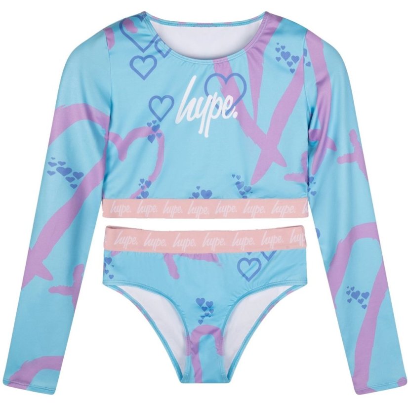 Hype Kids' Heart One Piece Swimsuit Pink