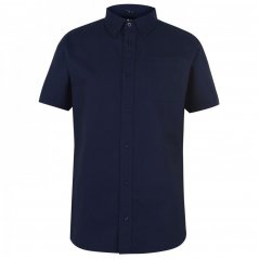 Firetrap Men's Classic Oxford Short Sleeve Shirt Navy
