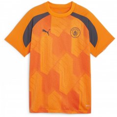 Puma Manchester City Pre Match Shirt 2023 2024 Juniors Orange/Grey