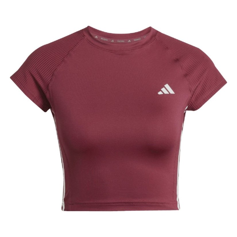 adidas Hyperglam Rib T-Shirt Red