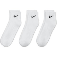 Nike Three Pack Quarter Socks Mens White/Black