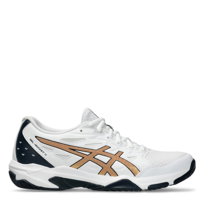 Asics Gel-Rocket 11 Women's Indoor Court Shoes White/Pure Gold