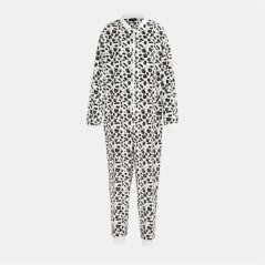 Linea Leopard Print Fleece Onesie Women Multi