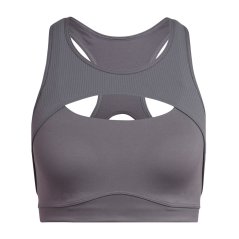adidas CoreFlow Studio Medium-Support Yoga Wind Bra Womens Grey