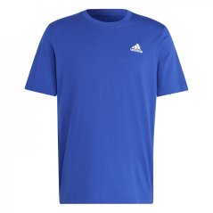 adidas Essentials Single Jersey Linear Embroidered Logo pánske tričko Blue SL
