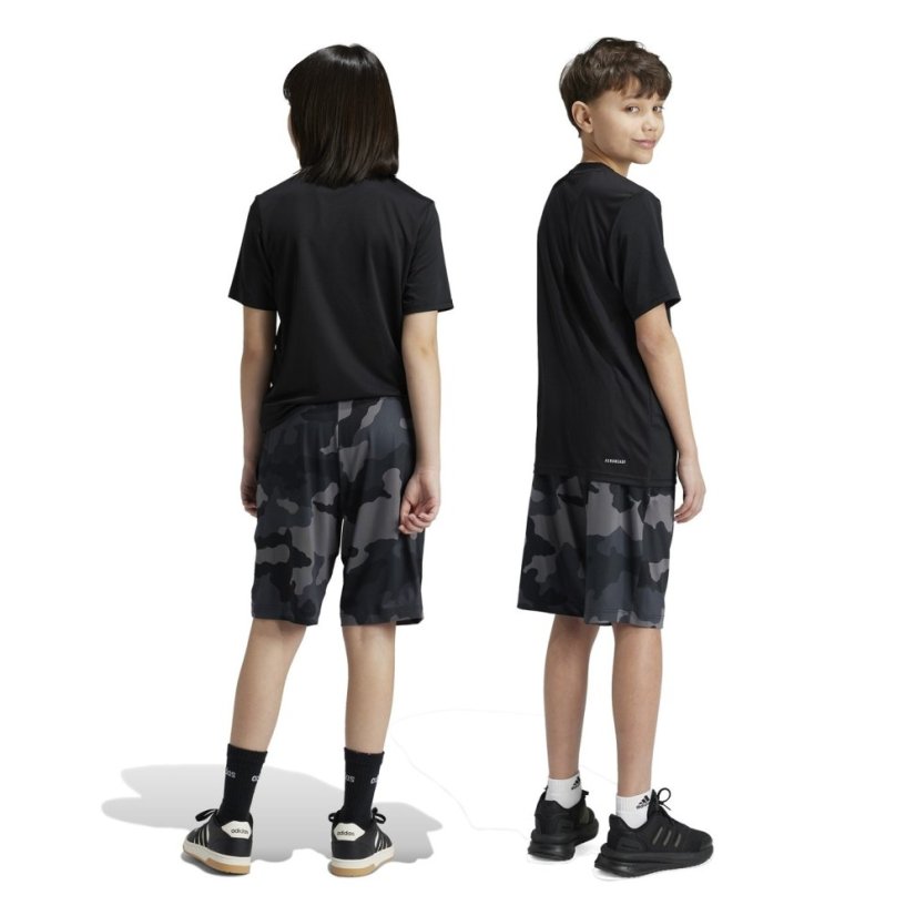 adidas Train Essentials Seasonal Print Shorts Kids Black Camo