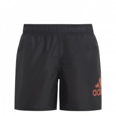 adidas Logo CLX Swim Shorts Juniors Black/Red