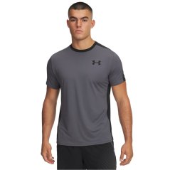 Under Armour Men's HG Wordmark Short-Sleeve Performance Gym Top Castlerock
