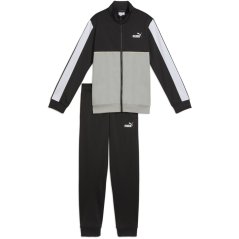Puma Colour Block Poly Tracksuit Junior Black/Grey