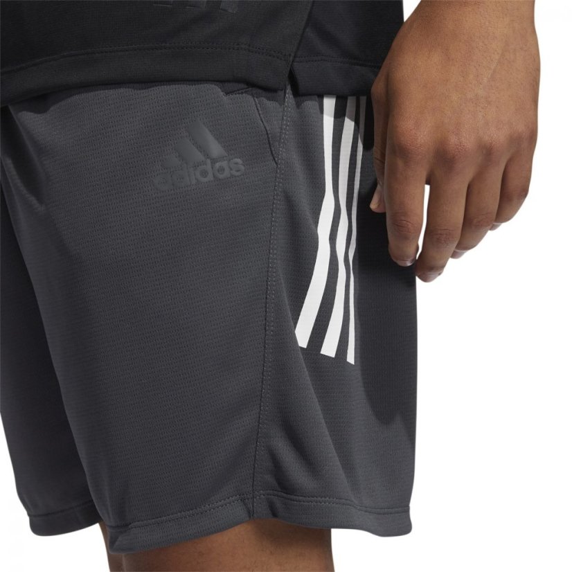 adidas 3-Stripes 9-Inch pánske šortky Grey/White - Veľkosť: M