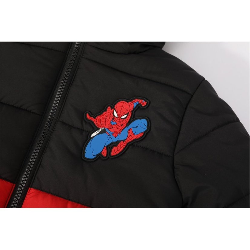 Character Kids Disney Hooded Long Sleeve Short Puffer Jacket Spiderman
