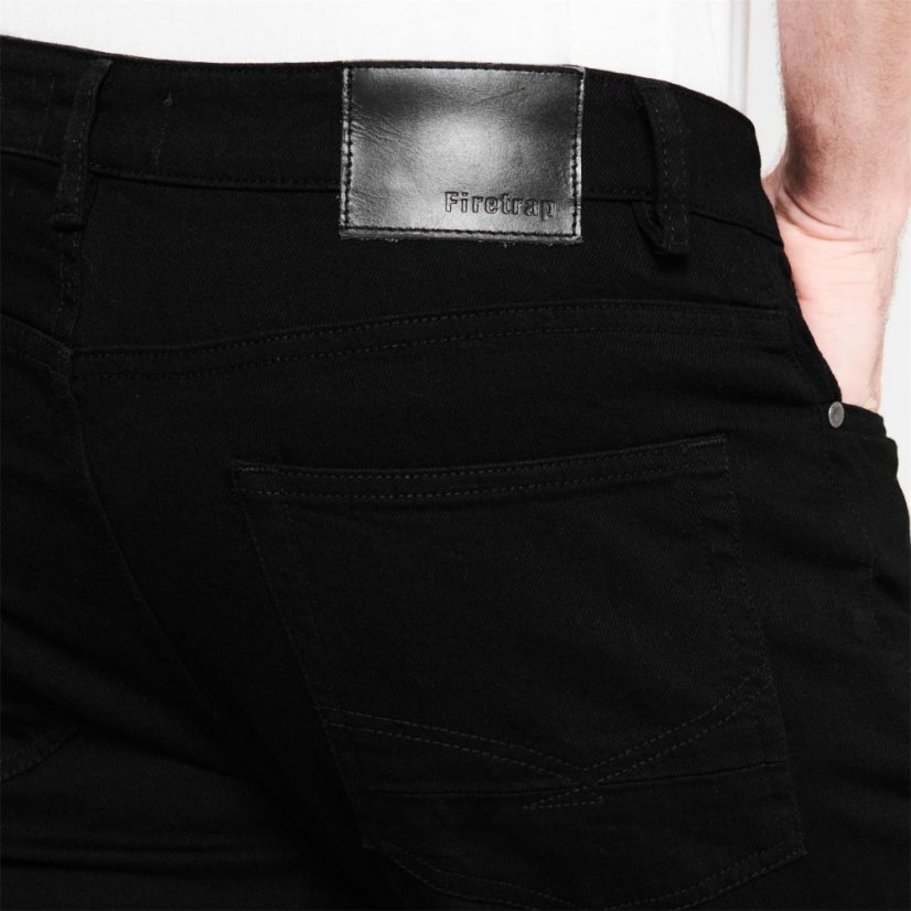 Firetrap Firetrap Rom Straight Leg Jeans Mens Reg Black Wash