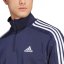 adidas 3 Stripe Zip Top Mens Legend Ink/Wht