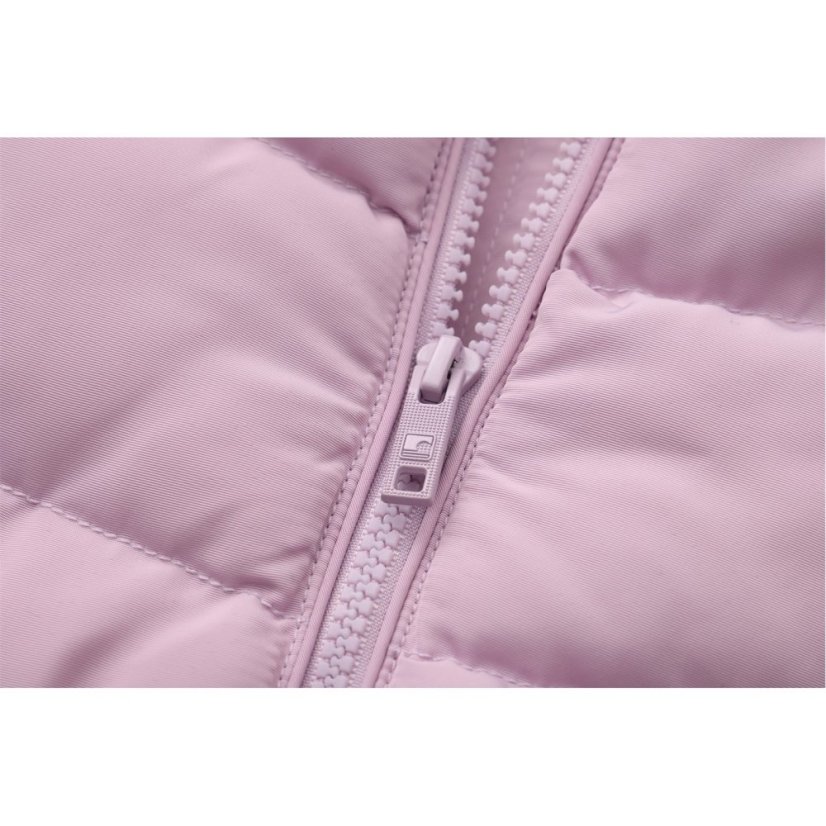 SoulCal Kids' 2 Zip Bubble Hooded Long Sleeve Short Puffer Jacket Lilac