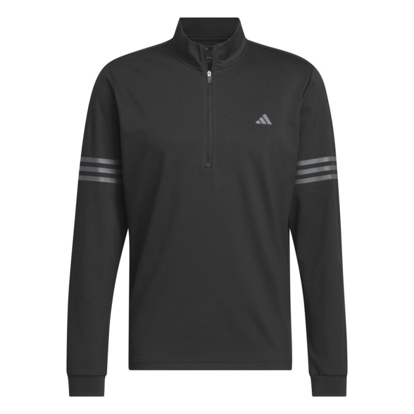 adidas 3 Stripe Zip Top Mens White/Black