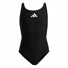 adidas Solid Small Logo Swimsuit Black/White