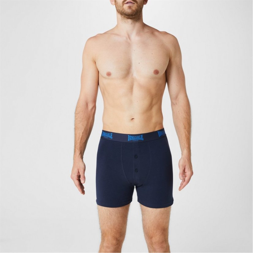 Lonsdale 2 Pack Boxers Mens Blue/Navy