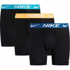 Nike 3 Pack Dri-FIT Boxer Shorts Mens Black/Orange