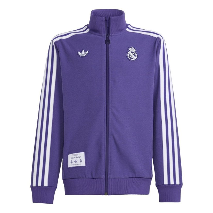 adidas Real Madrid Icon Tracksuit Top Junior's Unity Purple